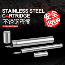 304 Barbecue Sign stainless steel round sign goat meat Roast Iron Baking Needle Ware Iron Drill for Home with Sign Cylinder