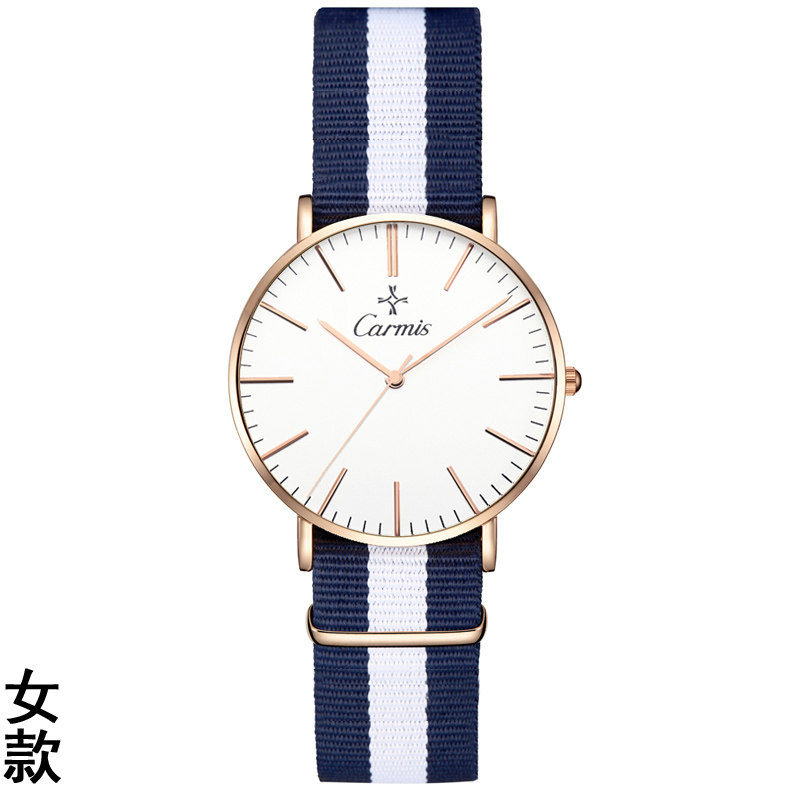 卡美仕时尚手表女男学生韩版简约潮流防水女士手表石英表情侣手表