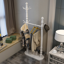 Eurostyle solid wood cloakhat rack floor bedroom living room double pole minimalist creative home shelve wood hanging hanger