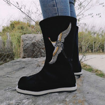 Hanfu shoes Mens knight mens embroidered costume shoes Childrens Hanfu boots Womens official boots show ancient antique shoes