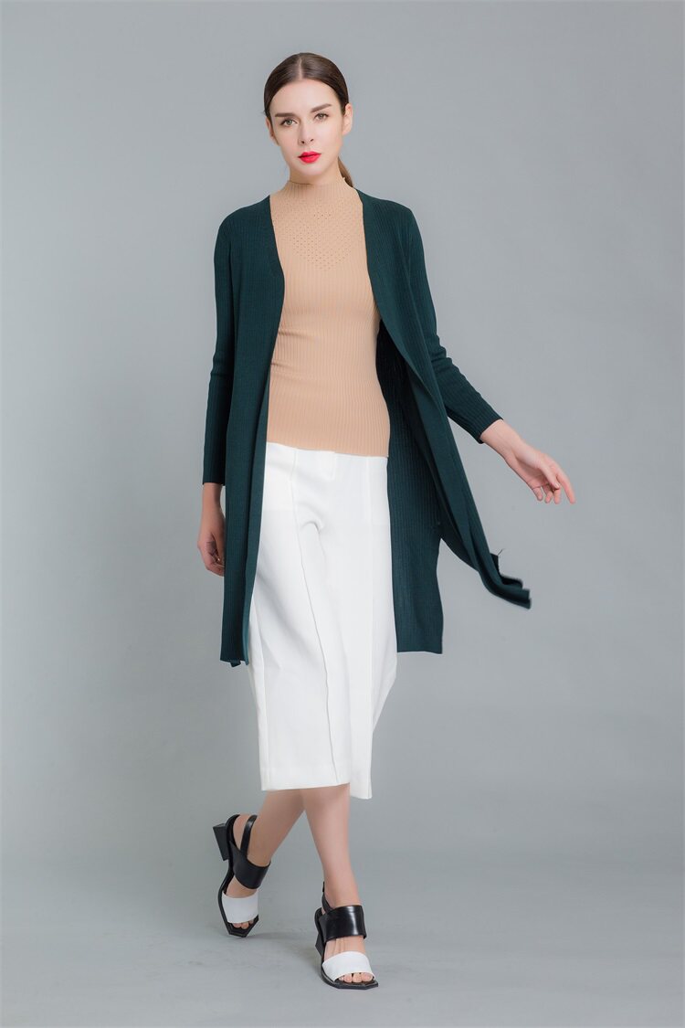 春季新款长袖天丝棉针织衫开衫女中长款毛衣外套披肩薄_不打折现价