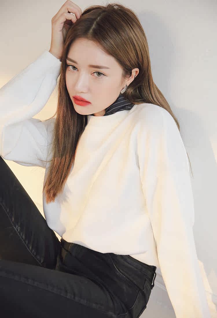 韩国stylenanda官方正品 高腰露踝修身小脚裤-黑色