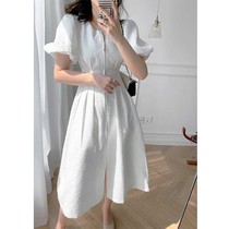 Legal Bubble Sleeves Dress Woman 2022 Summer new retro high-end collection of gentle nature Gentle Atmosphere Platycodon Skirt Tide