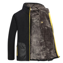 Extra thick fleece mens jacket warm jacket plus velvet thickened autumn and winter fleece outdoor sports sweater