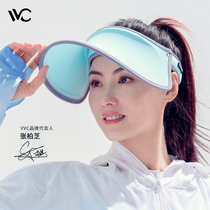 VVC sun hat womens anti-ultraviolet beach sun hat cover face empty top sun hat summer outdoor big eaves