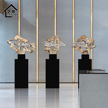 Abstract Sculpture Hotel Lobby Living Room Entrance New Chinese Art Soft Ornaments Antique Oil Plating Large Ornaments