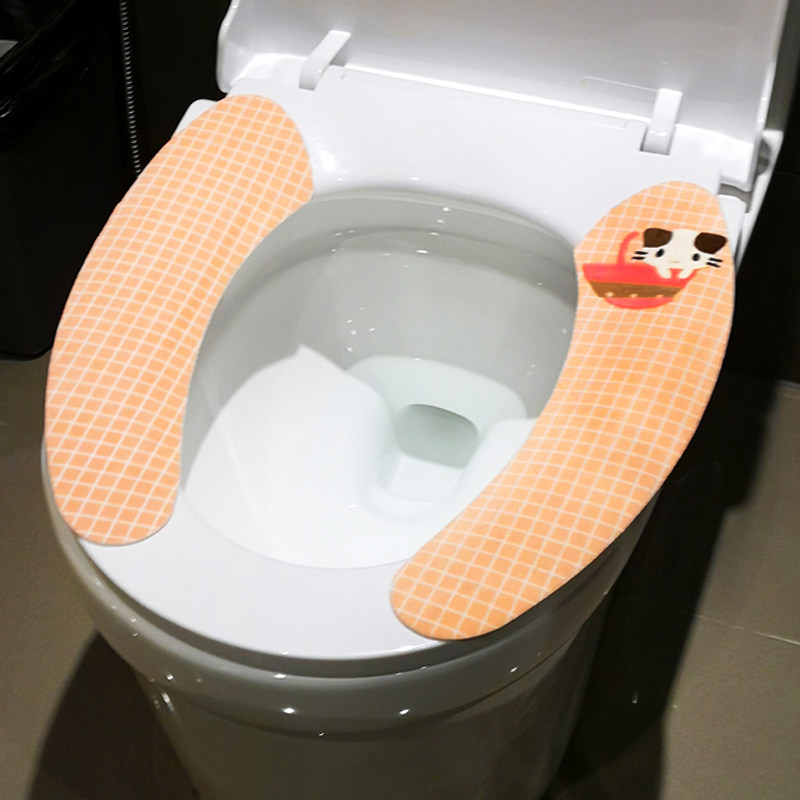 马桶贴坐垫粘贴式马桶垫可水洗卡通马桶圈加厚静电马桶坐垫坐便垫_双