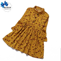 Girls Dress 2021 Autumn New Tong Chiffon Long Sleeve Floral Skirt Vintage Stand Collar Princess Dress Korean