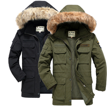 winter workwear cotton clothing men's loose mid-length American style thickened military travel coat military green coat cotton padded coat cool trendy brand