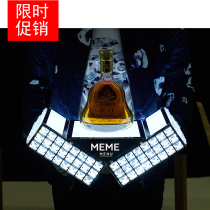 Bar LED charging laser wine holder KTV crystal luminous wine holder creative wine transfer stainless steel XO wine holder