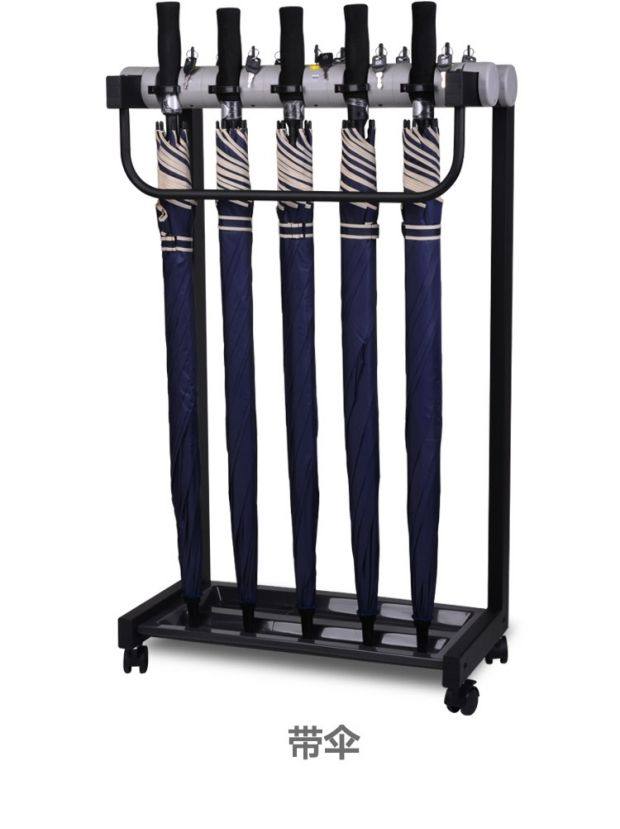 雨伞架大锁10头15头伞架酒店12头带锁 创意 伞架 银行挂伞架 大堂_不