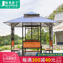 Outdoor gazebo Villa Courtyard Simple terrace Garden pavilion design Roof solid wood mobile anti-corrosion wood cabin