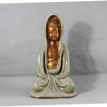 Jingdezhen antique porcelain color glaze pattern Longquan Buddha statue cloak Guanyin antique antique collection ornaments Guanyin