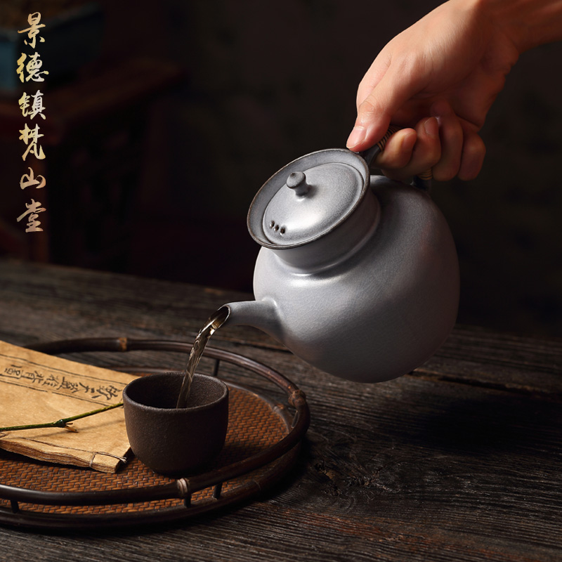 Jingdezhen Vatican rock hall soda glaze large teapot manual old mud teapot kung fu tea set piece of clay POTS