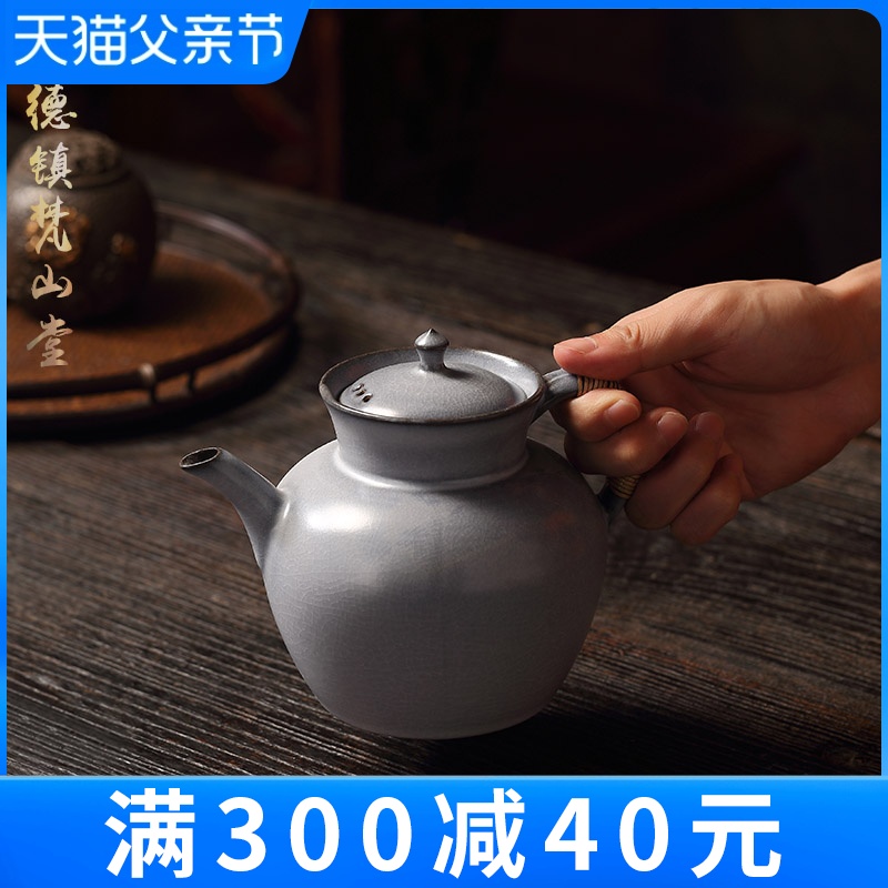 Jingdezhen Vatican rock hall soda glaze large teapot manual old mud teapot kung fu tea set piece of clay POTS