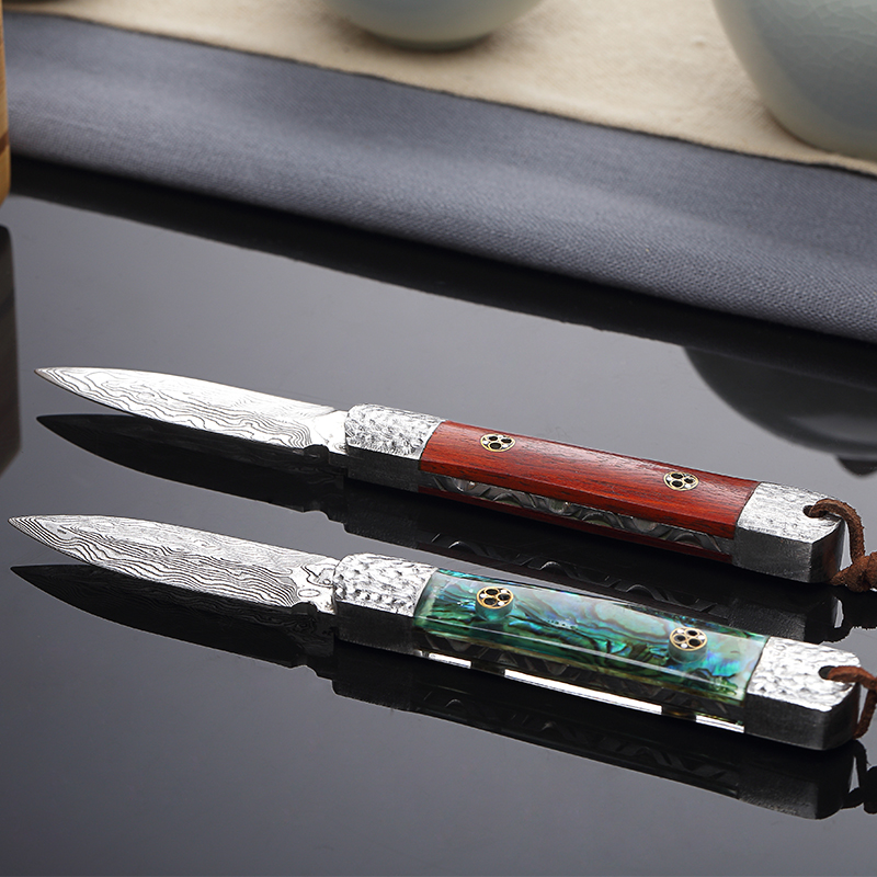 Manual Damascus knife home ebony ChaZhen kung fu tea tea accessories zero matchs tea tea products