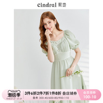 Xis 2022 Summer new French style one-piece dress with superior sensational lead with slim gentle wind and little fresher princess dress