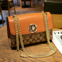 Hong Kong Tide 2021 leather Camellia color chain bag small square bag shoulder shoulder crossbody women travel bag