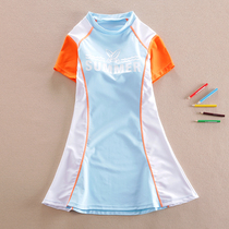 Girls one-piece swimsuit princess childrens skirt swimsuit 10 students boxer pants middle and big childrens swimsuit girl 13 years old