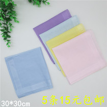 Solid color lady cotton handkerchief thin soft cotton fresh plain plain square scarf handkerchief gift student children