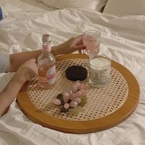 TJJ -- solid wood rattle pallets retro end vegetable dishes Korea ins blogger photo disc photographic props swing pieces