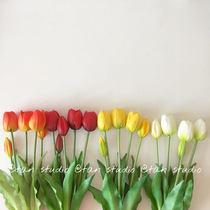 ins south Korean wind high-end tulip emulation bouquet home room desk folk juku soft decorative pendulum shooting props