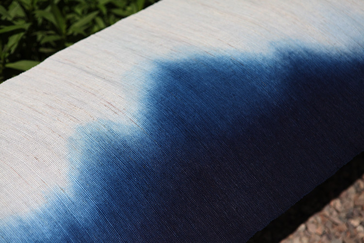 拙朴工舍 手工纺织棉麻苎麻蓝染吊染茶席 手工编织紫竹茶席