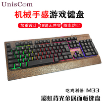 Purple Optoelectronics M33 real mechanical hand feel wired keyboard desktop computer laptop USB internet bar e-sports lol