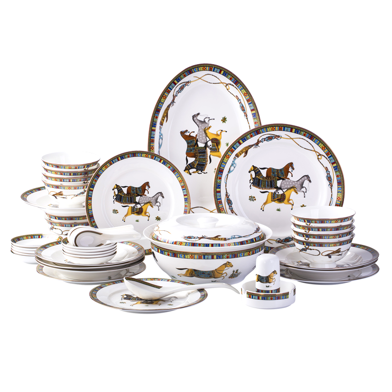 Treasure dishes dishes household of Chinese style ceramic tableware suit at the South Pole plate composite ipads China gift boxes/European bowls bowl