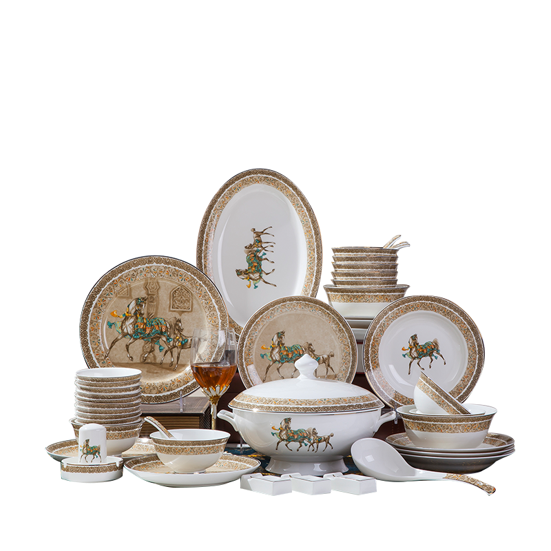 Treasure at the South Pole combination suit ipads dish dish ceramic tableware household porcelain bowl dish dish dish bowl of bowls Chinese style and pure and fresh