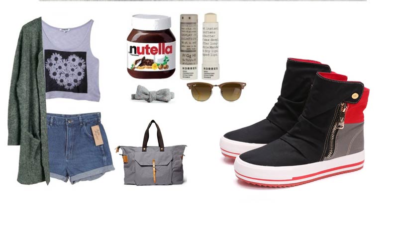 高帮鞋女秋韩版潮拼色厚底帆布鞋侧拉链休闲鞋