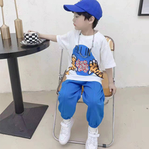 Children's clothing Boys' summer suit Children's handsome summer fried street fashionable red short sleeve nine-point trousers