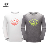 TECHCTOP scouts for childrens round collar long T-shirt 2017 summer new half-cardiovert long T-shirt children sports blouses