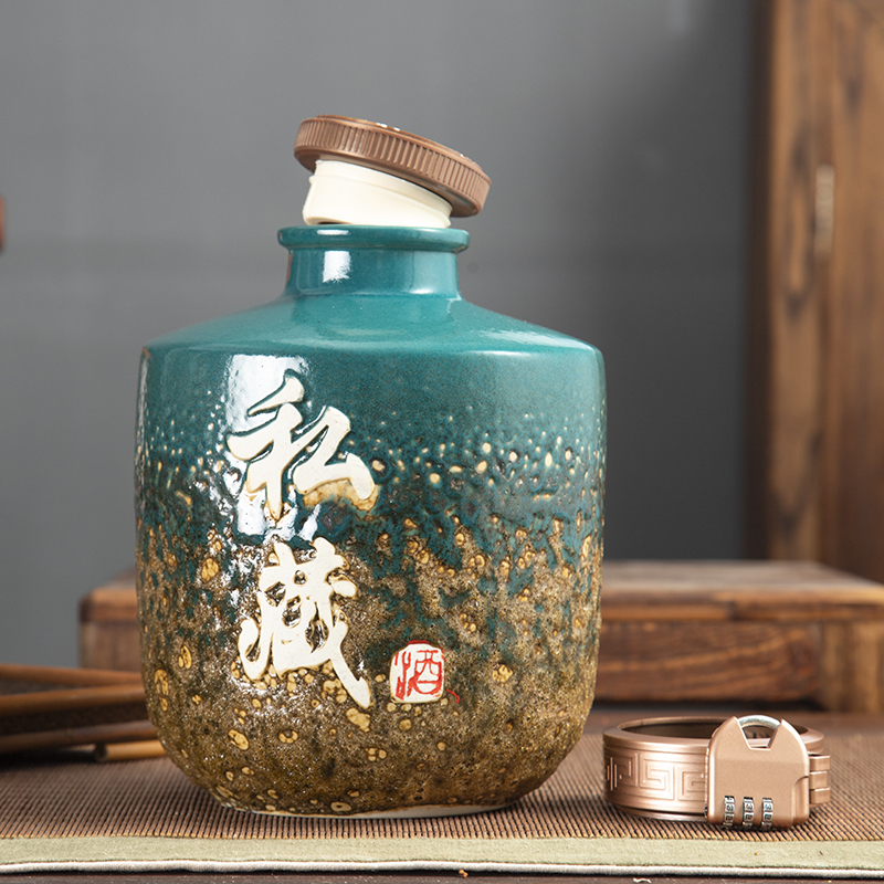 Jingdezhen ceramic jars ancient sealed jar mercifully bottle 5 jins of 10 jins to up mercifully wine jar furnishing articles