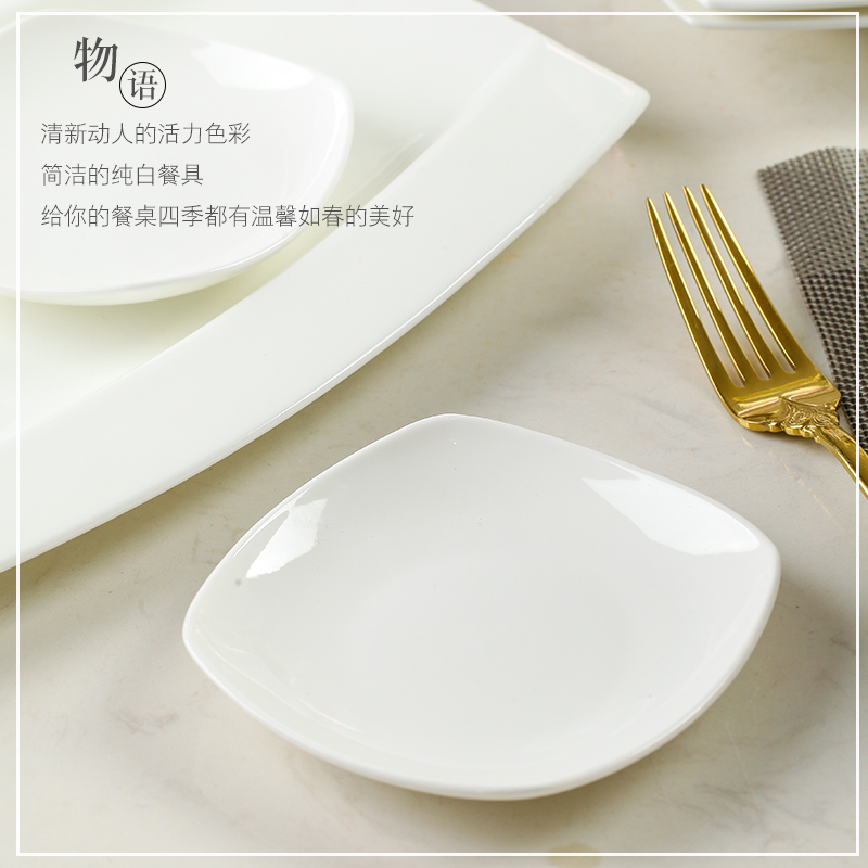 Jingdezhen glaze under pure 】 【 free combination of DIY jobs plates rainbow such as bowl bowl spoon, cutlery set