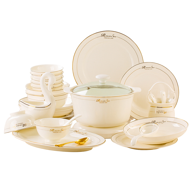 "British style" jingdezhen DIY ipads porcelain tableware suit dishes home European fish dish soup dish combination