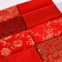 Red cloth Pure cotton Happy event Cotton wedding Chinese style unveiling satin cloth Wedding catch week Big red cloth Buddha cloth