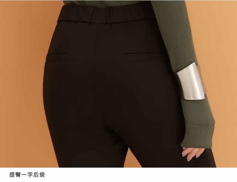 月亮人2016秋冬新款哈伦裤宽松显瘦松紧腰运动休闲裤小脚九分裤女