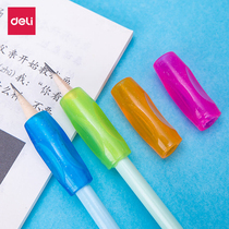 Del Stationery 0507 Pen Pencil Pen Set Primary School Children Correctly Hold Pen Holder Correct Pen Set Kindergarten Correct Hold Pen Set Kindergarten Correct Hold Pen Slip Type Soft Silicone Protection Pen Cover