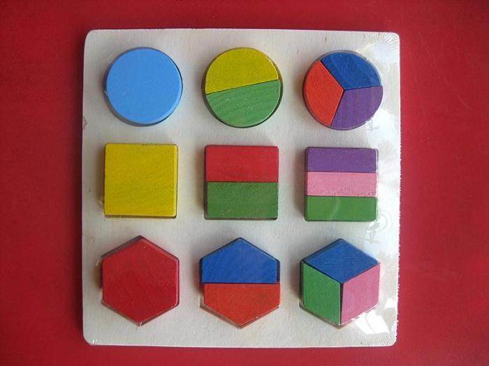 几何图形嵌板拼图形状认知板 益智儿童玩具认知几何形状抓手拼板