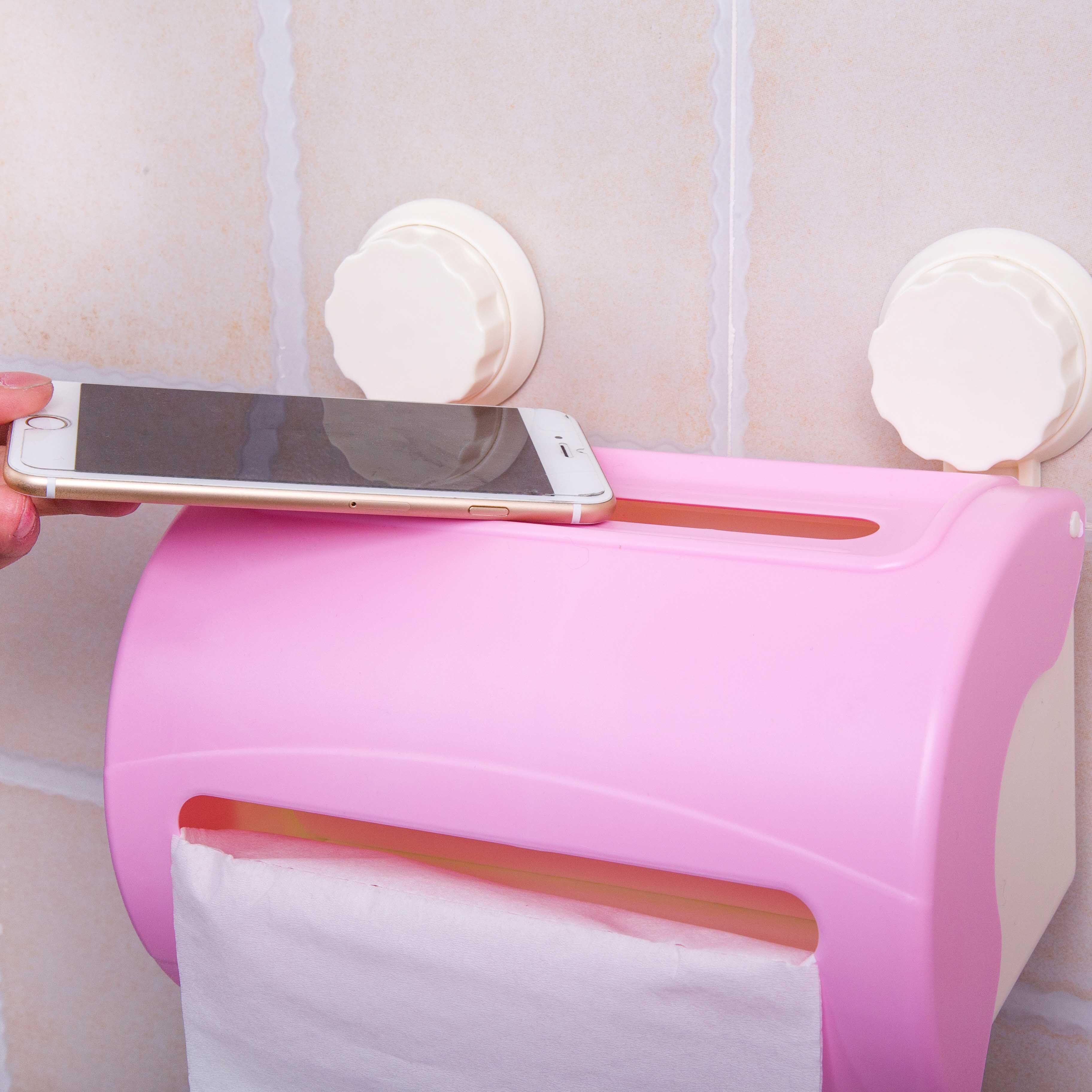 卫生间吸盘纸巾盒厕纸盒浴室卫生纸盒塑料厕所纸巾架防水免打孔