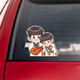 Shatou 조합 Wang Chuqin과 Sun Yingsha National Table Tennis 우상 주변 반사 귀여운 자동차 스티커 올림픽 스티커 Shatou 조합 Wang Chuqin과 Sun Yingsha National Table Tennis 우상 주변 반사 귀여운 자동차 스티커 올림픽 스티커