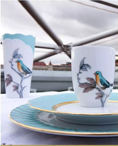 Export original single Nan Guo style golden coconut tree dessert plate cake plate fruit plate