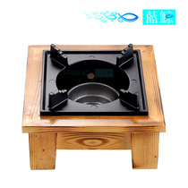 Blue whale Korean and Japanese wooden seat square (liquid) solid alcohol furnace heating insulation warm teapot large small