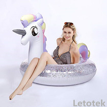 Foreign trade inflatable pony Pony Princess Horse Crystal Unicorn Children Adult Swimming Circle Net Red Photo Photography