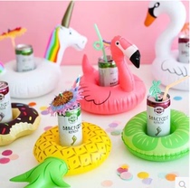 Inflatable Cup sitting lemon pineapple Flamingo donut unicorn cup holder water coconut tree mobile phone holder drink cup holder