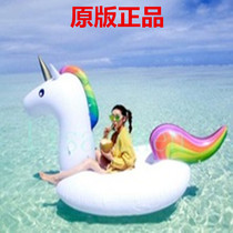 Foreign trade thickened inflatable unicorn floating bed swimming ring adult children household inflatable bed Mount Net red holiday photography
