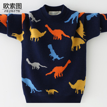 Children Autumn Winter Clothing Warm Sweater 2021 New Thickened Pure Wool Knit Undershirt Boy Foreign Air Blouse Tide