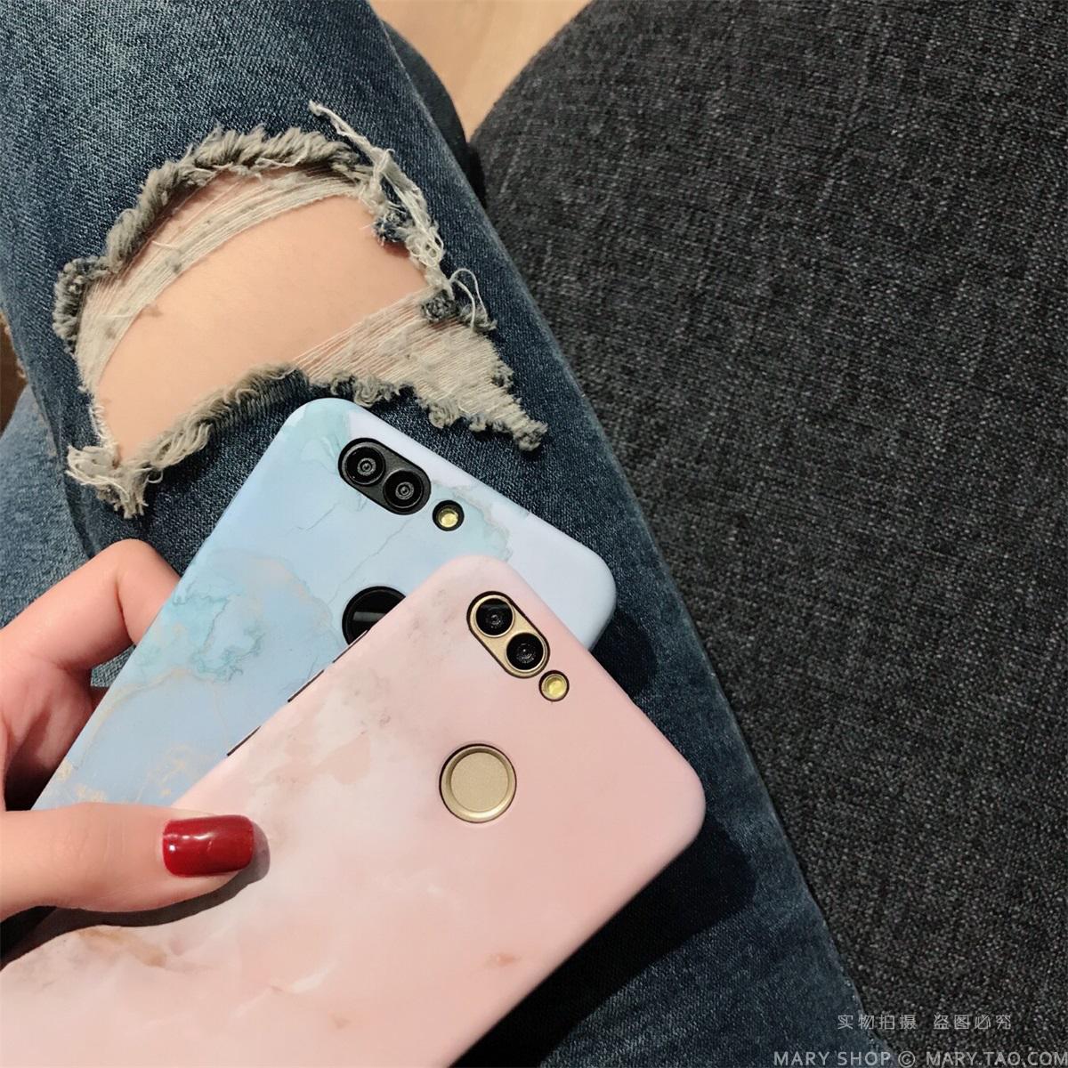 粉蓝大理石华为nova2s\/3e手机壳华为nova2plu