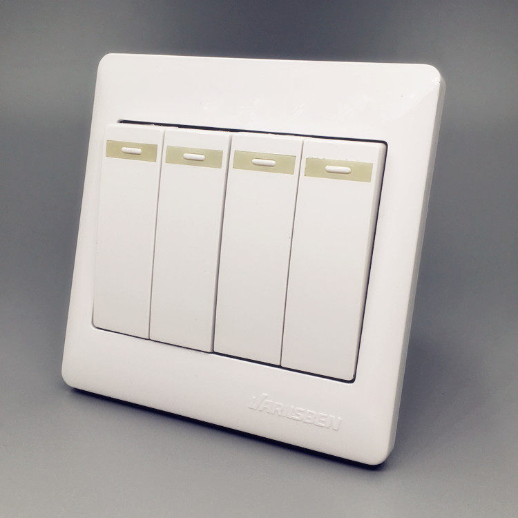 华意松本k5.0四开单控开关 四联四位4开单控开关面板 暗装86型